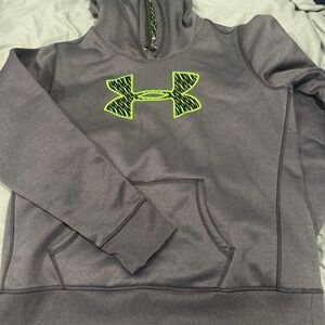 Under Armour Gray Hoodie with Neon Green Logo